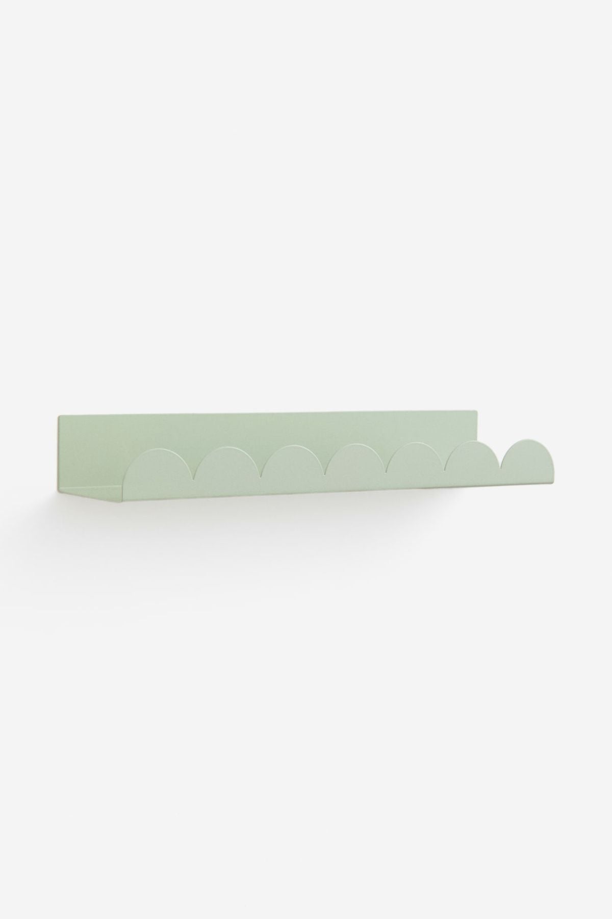 Pink Metal Wall Shelf – Scalloped Edge Design