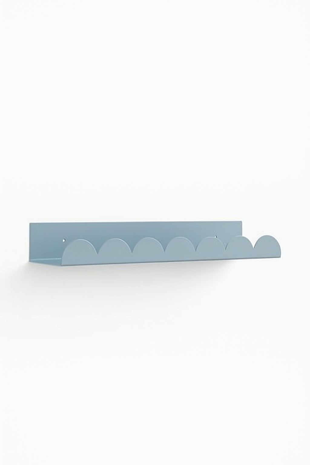Pink Metal Wall Shelf – Scalloped Edge Design