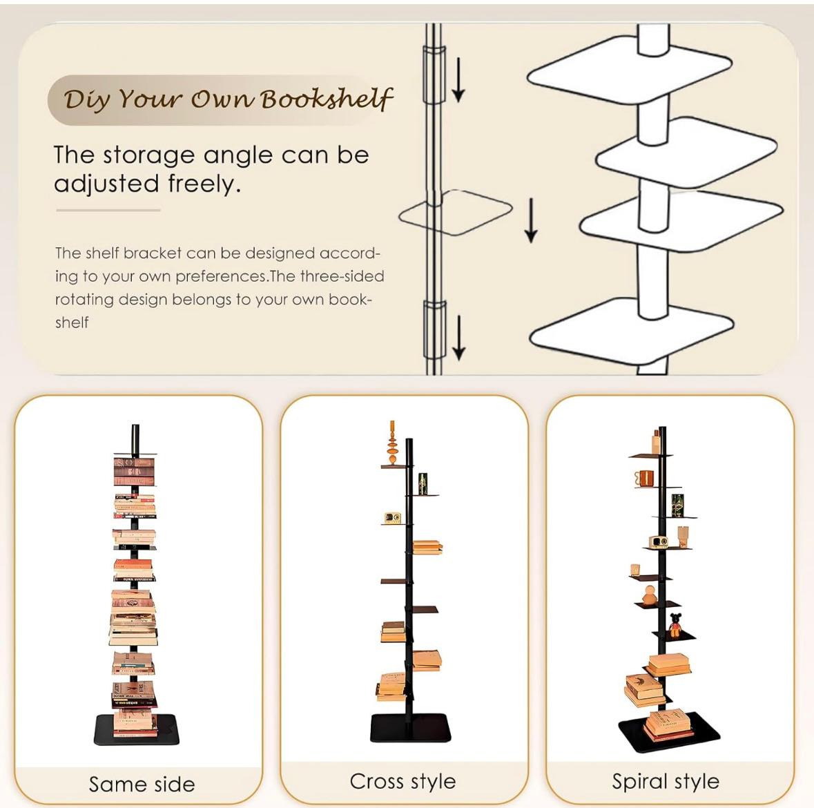 9 Tier Vertical Spine Bookshelf/ Story Bookshelf